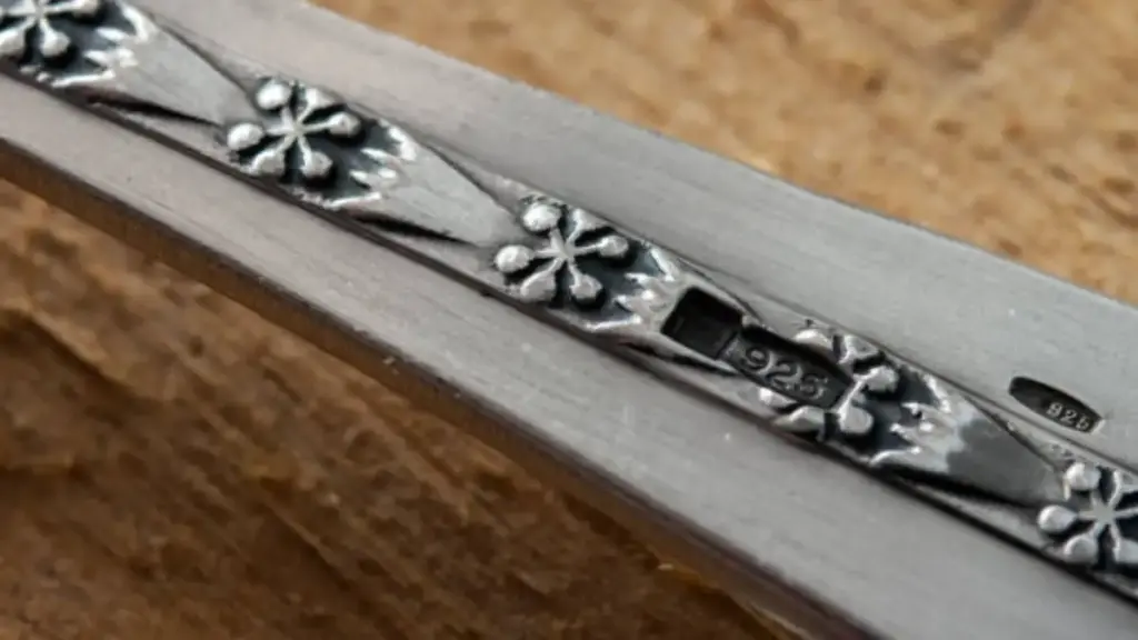 Assay mark 925 on a silver silverware